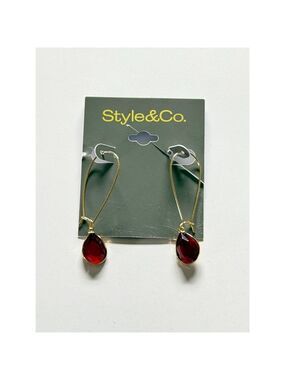Style&Co Red Teardrop Pendant Earrings